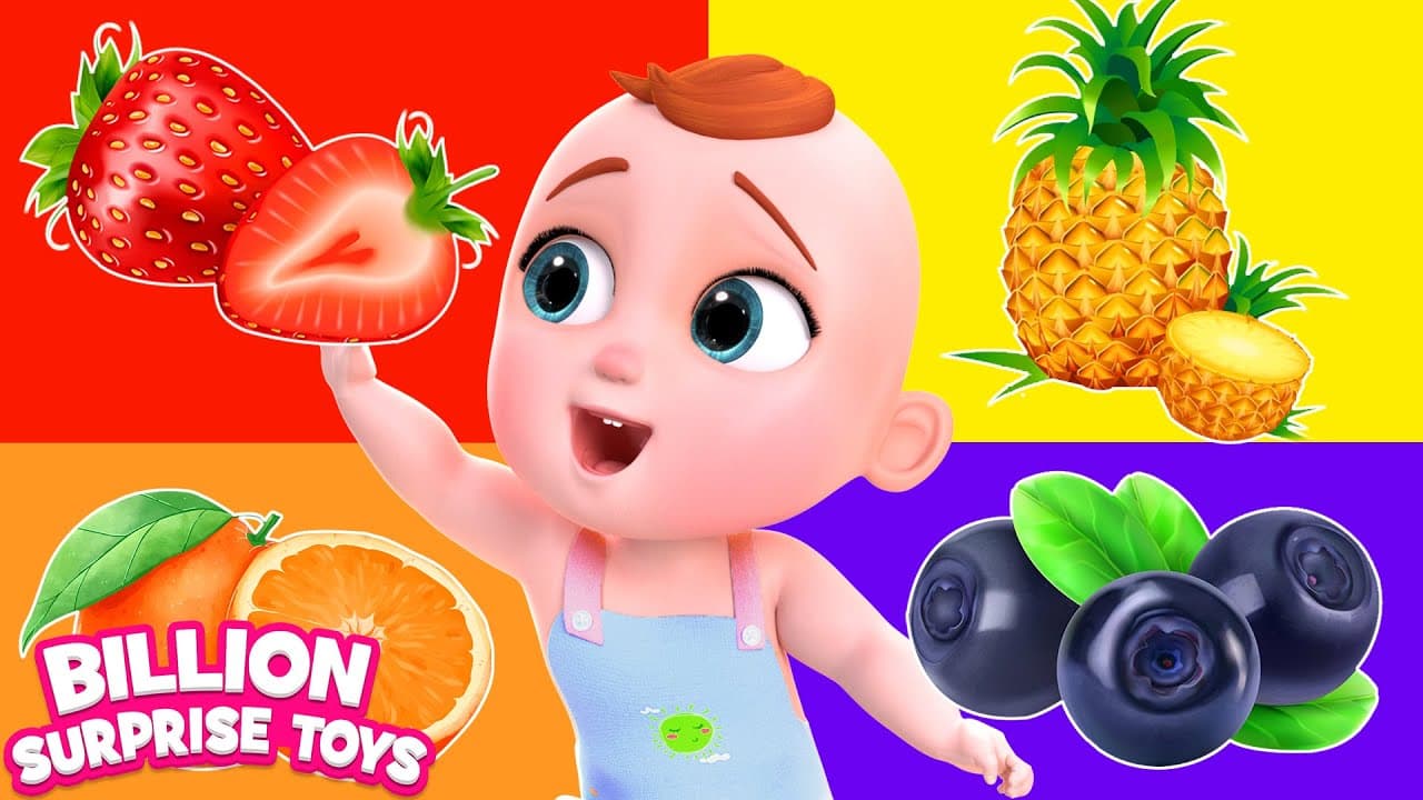 Fruits and Colors learning Cartoon for Kids! BillionSurpriseToys Educational