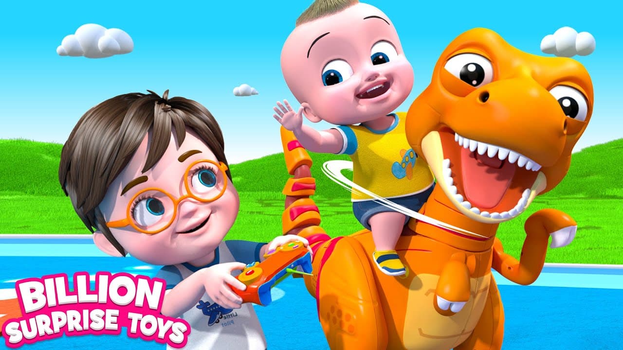 Playtime with Robo Dino! Johnny and Dolly explore a new ride at the park.