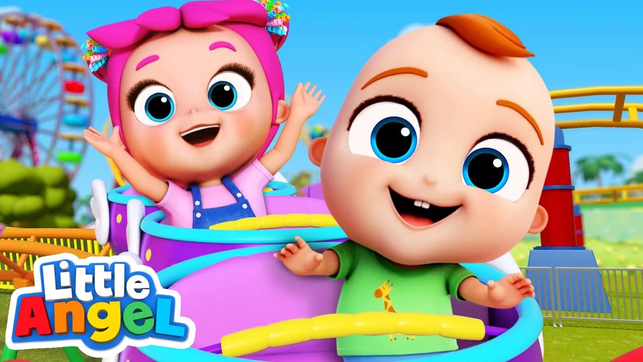 Roller Coasters And Balloons At The Theme Park | Baby John Songs and Little Angel Nursery Rhymes