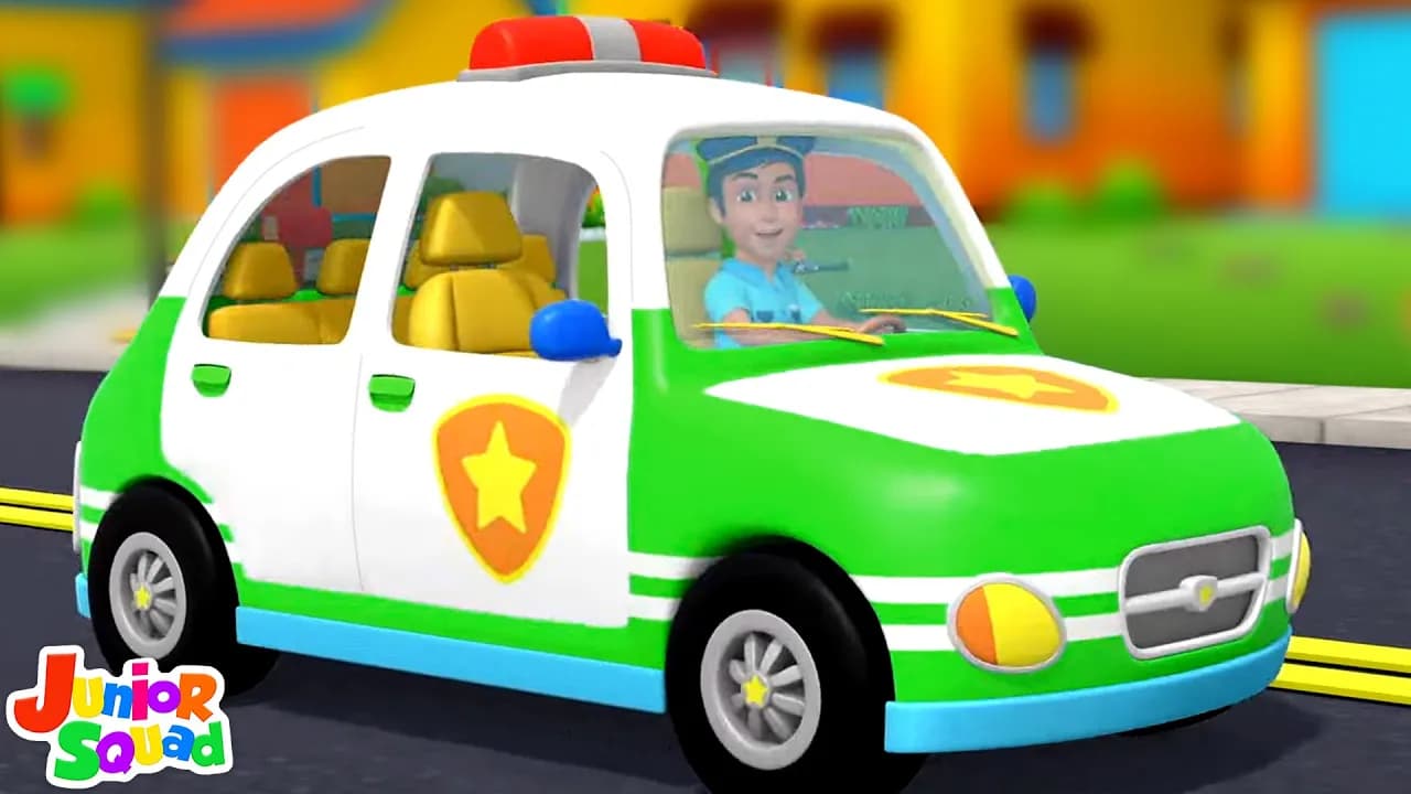 Wheels On The Police Car + More Street Vehicles Songs & Nursery Rhymes for Kids
