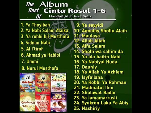 Kumpulan Album CINTA ROSUL 1-6 Terbaik | The best Of Haddad Alwi feat Sulis  Lagu jaman dulu