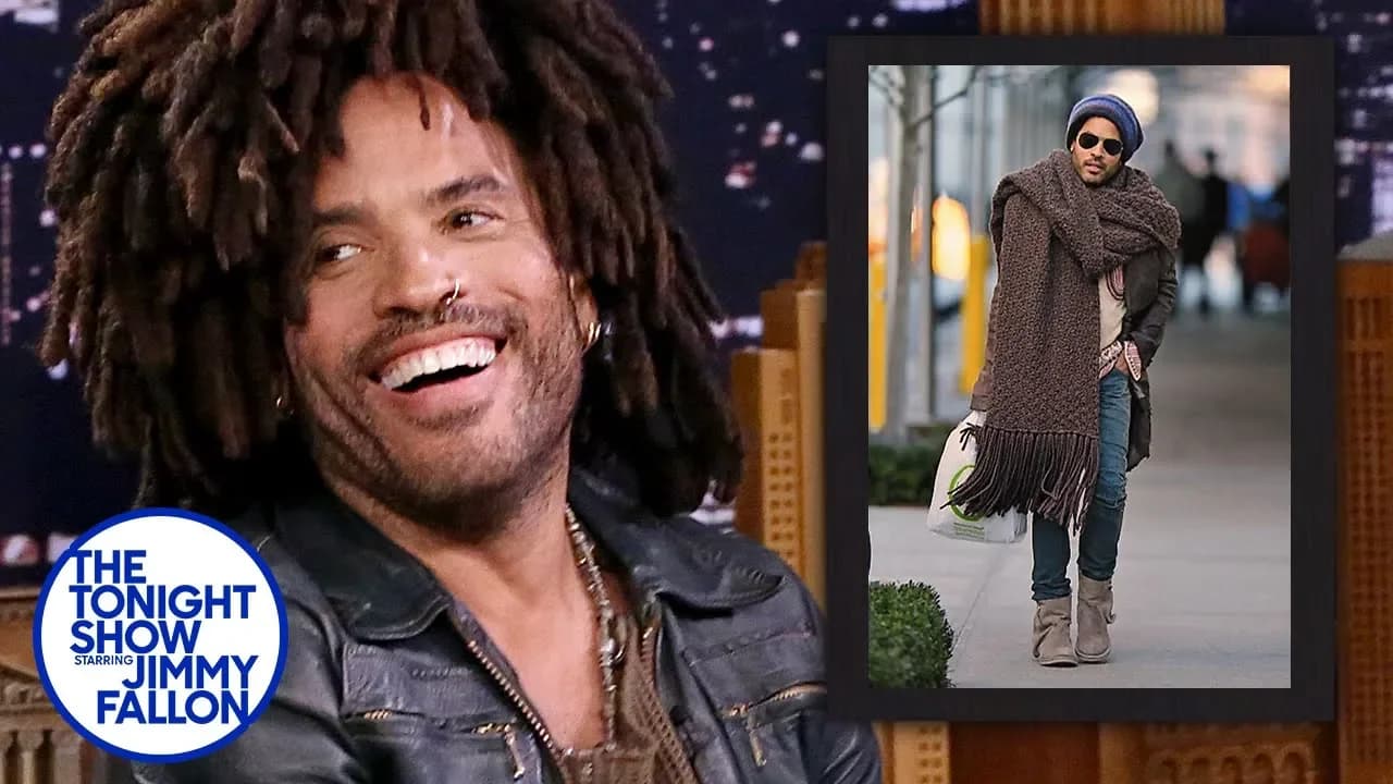 Lenny Kravitz Reacts to His Giant Scarf Meme