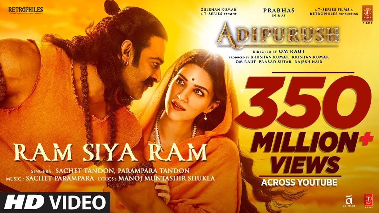 Ram Siya Ram (Hindi) Adipurush | Prabhas | Sachet-Parampara, Manoj Muntashir S | Om Raut | Bhushan K