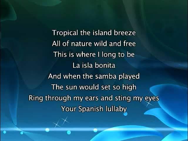 Madonna - La Isla Bonita, Lyrics In Video