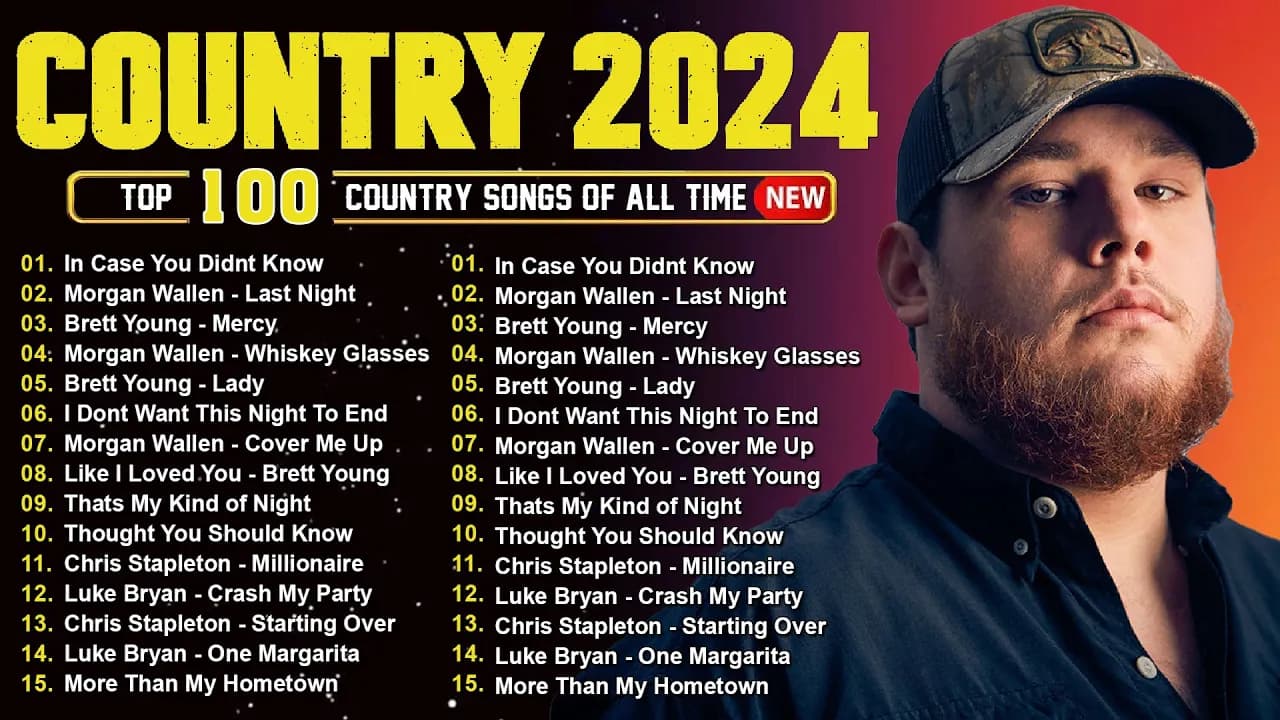 Country Music Playlist 2024 🦽 Luke Combs, Morgan Wallen, Chris Stapleton, Kane Brown, Jason Aldean