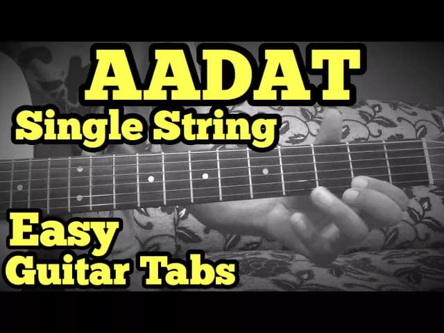 Aadat Guitar Lead/Solo Tabs Lesson | SINGLE STRING | JAL Band | Atif Aslam | FuZaiL