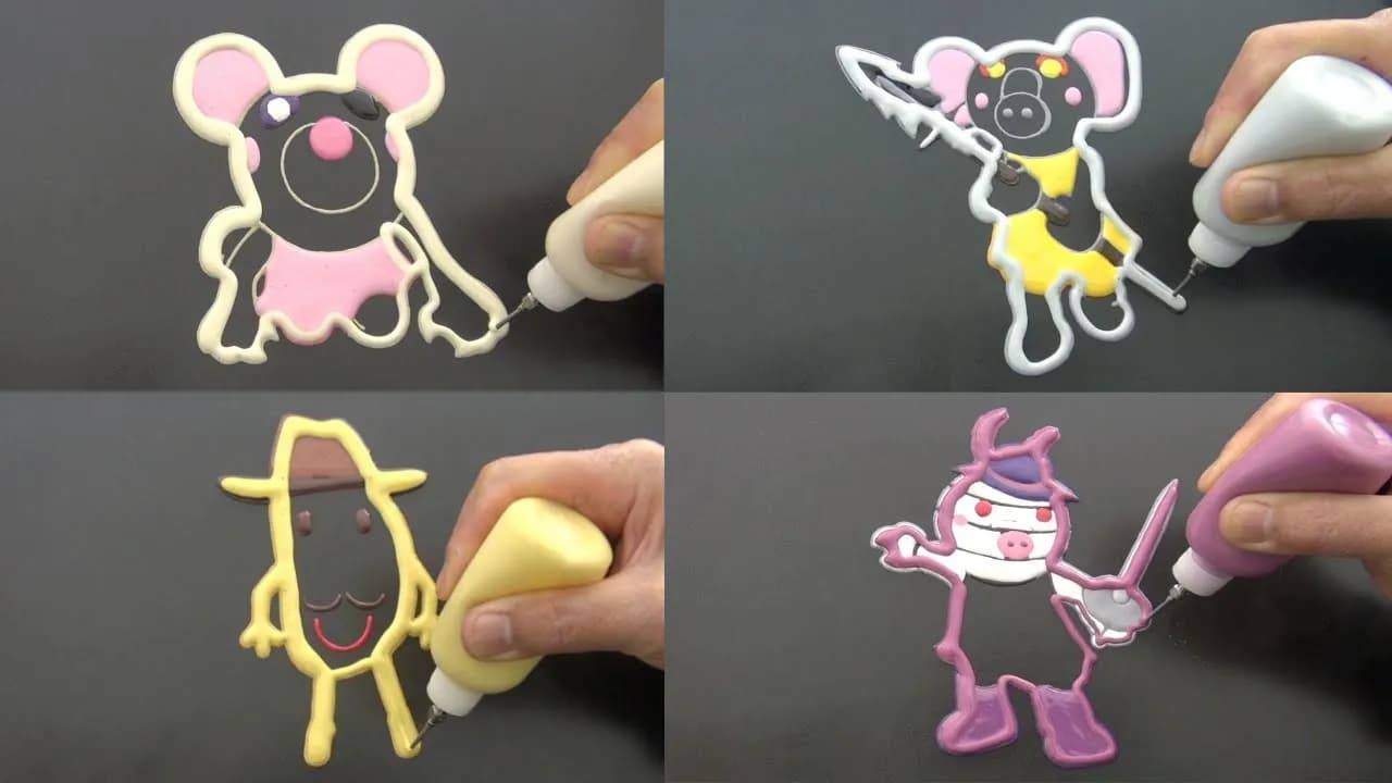 ROBLOX PIGGY PANCAKE ART - MOUSY, ZIZZY, ELLY, MR P