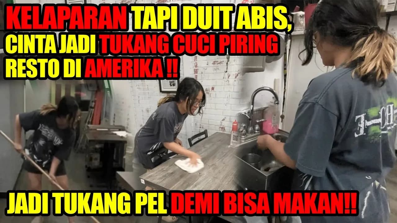 DEMI BISA MAKAN, CINTA KUYA JADI TUKANG CUCI PIRING & TUKANG PEL DI AMERIKA‼️