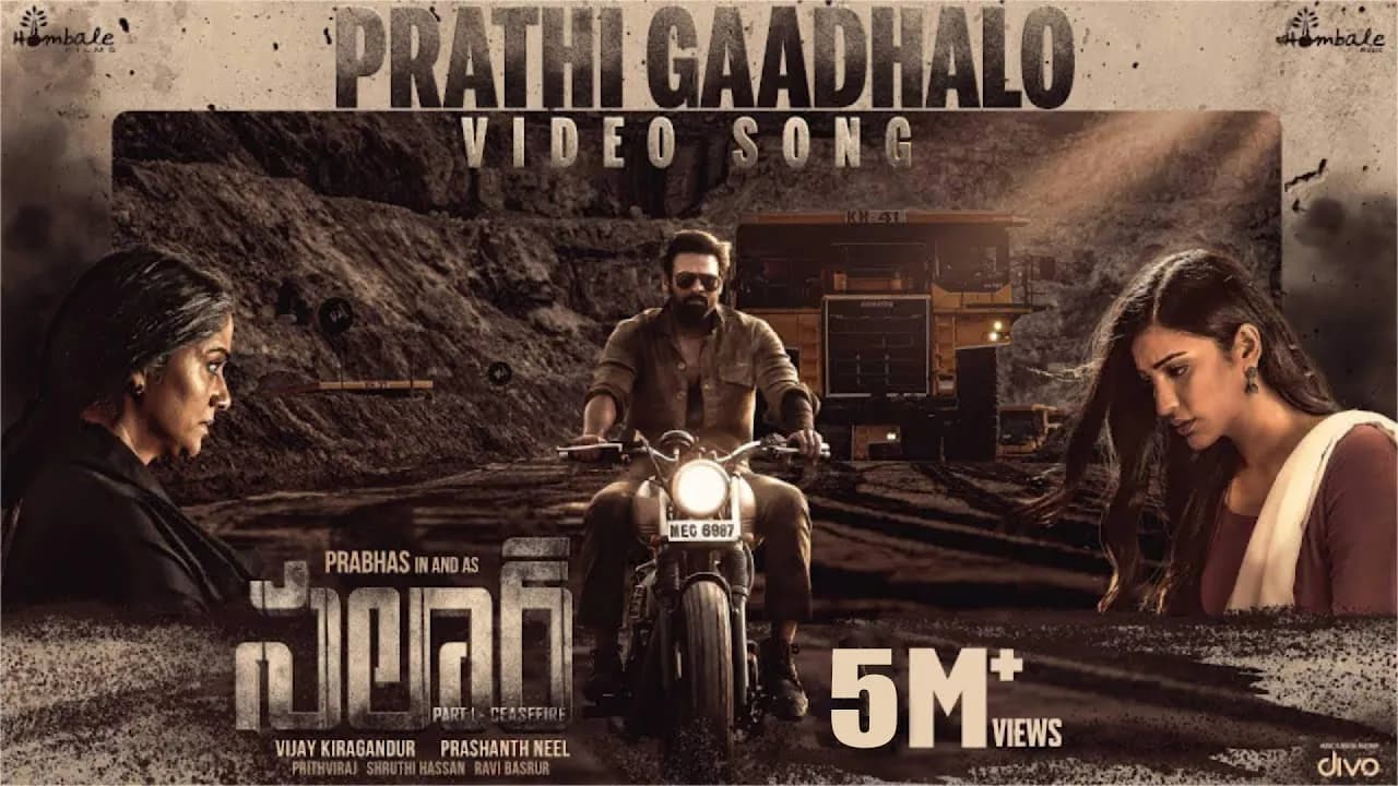 Prathi Gaadhalo - Video Song | Salaar | Prabhas | Prithviraj | Prashanth Neel |Ravi Basrur | Hombale
