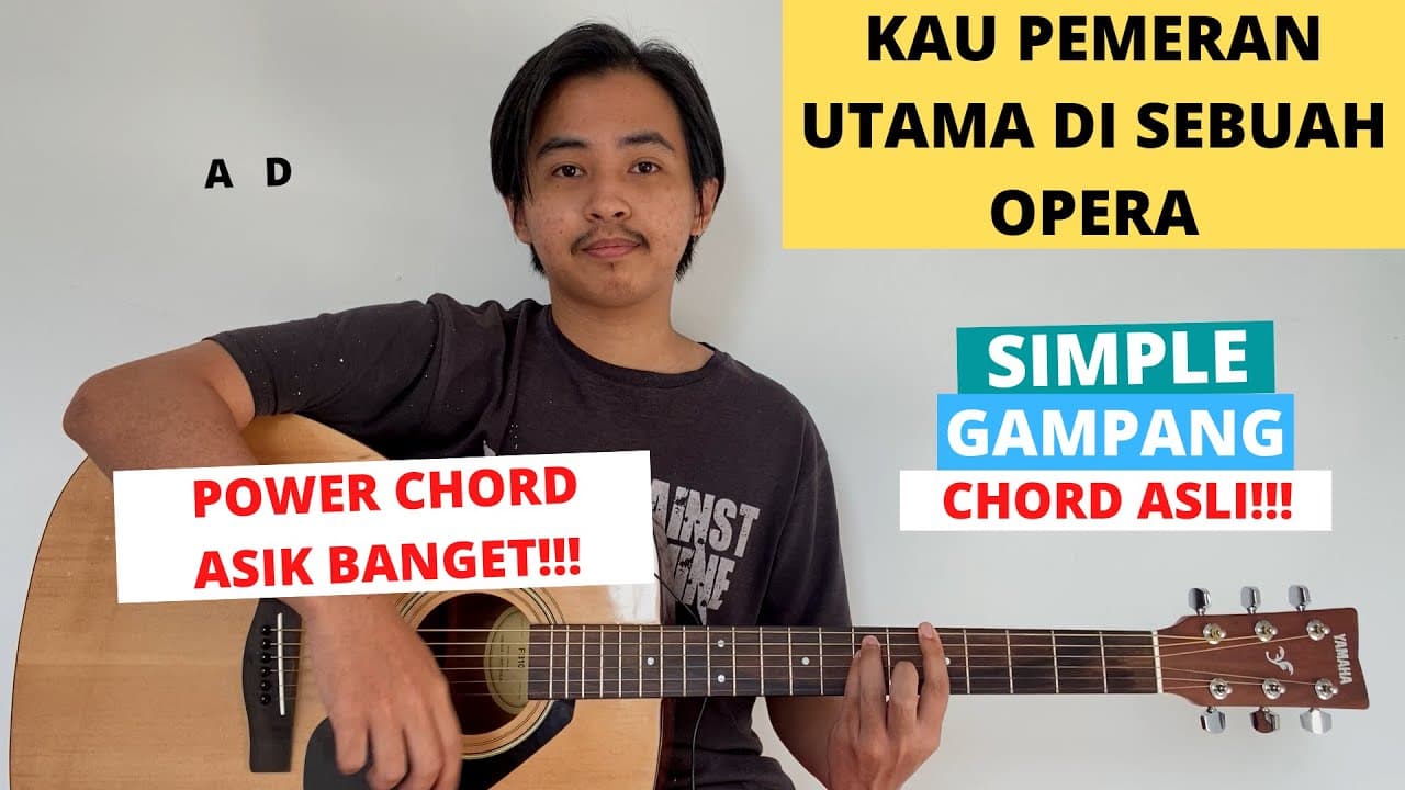 CHORD ASLI (Kau Pemeran Utama Di Sebuah Opera - The Jansen) (Tutorial Gitar) Power Chord Mudah!
