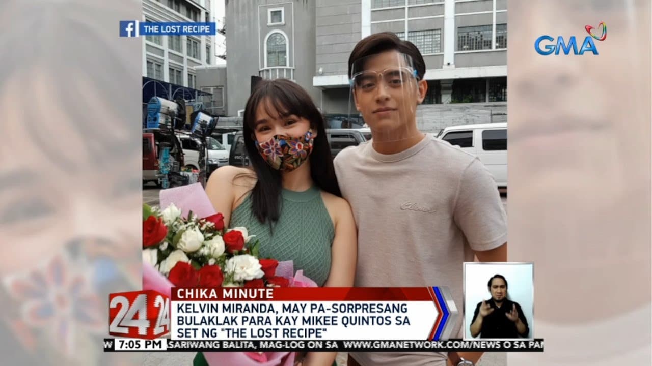 24 Oras: Kelvin Miranda, may bulaklak para kay Mikee Quintos sa set ng "The Lost Recipe"