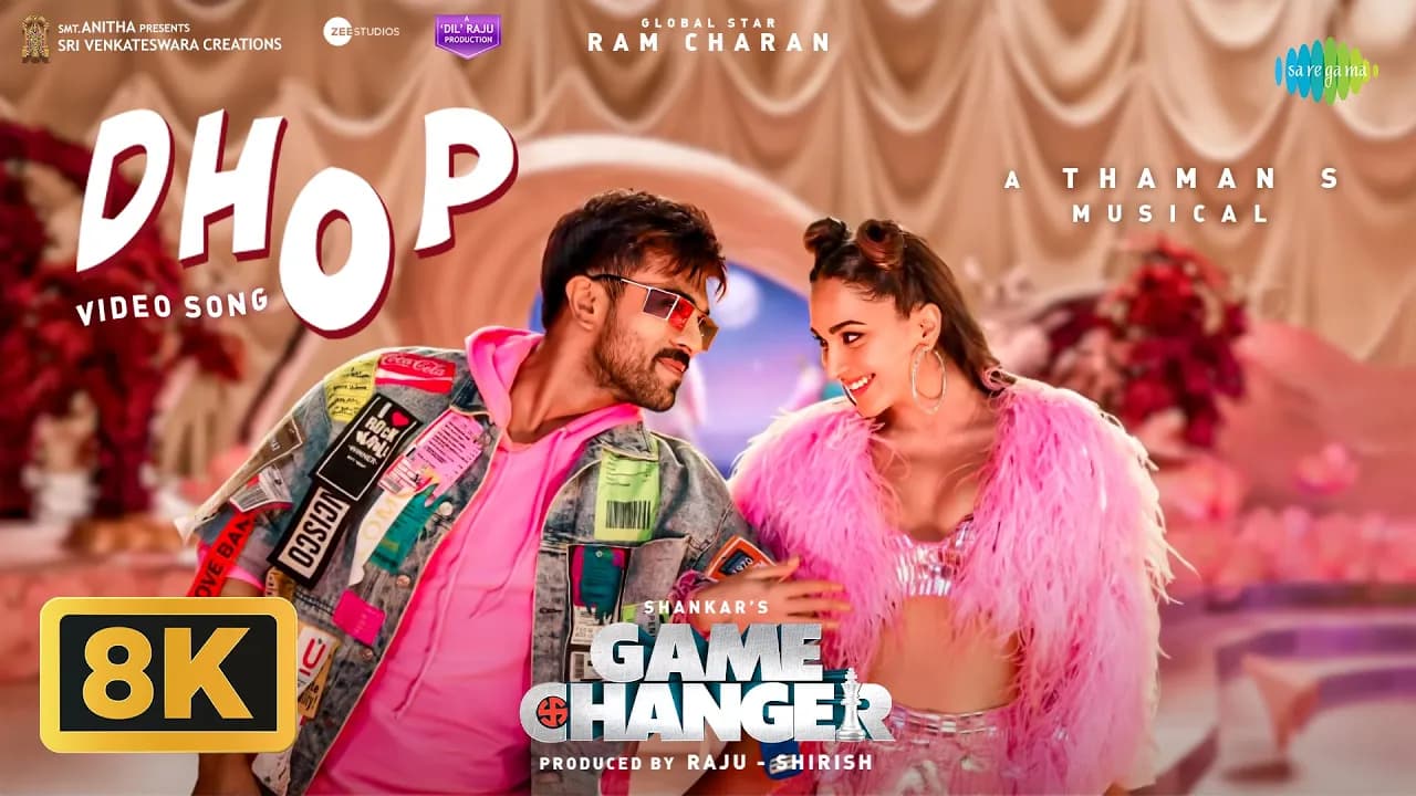 Dhop - 8K Video Song | Game Changer | Ram Charan, Kiara Advani | Thaman S | Shankar
