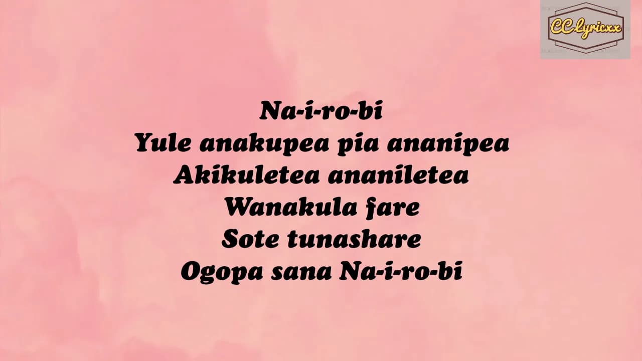 Bensoul - Nairobi ft Sauti Sol, Nviiri the Storyteller, Mejja (Official Lyrics Video)