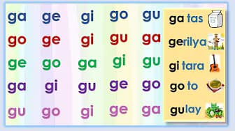 Ga Ge Ge Gi Gu | Practice in Reading Syllables | Abakada | Filipino Kindergarten | Grade 1