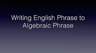 Writing English Phrases to Algebraic Phrases (Tagalog Math) Civil Service Exam