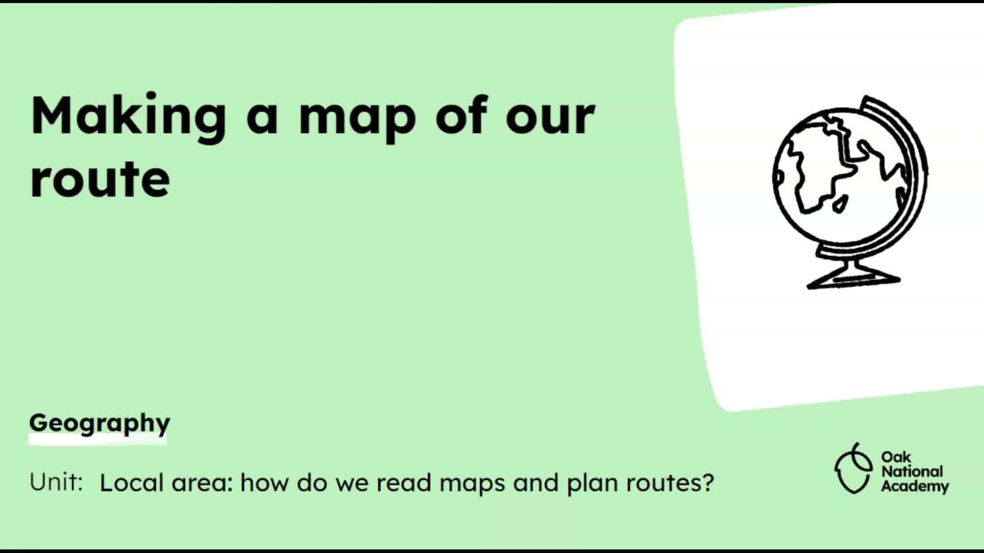 Making a Map of Our Route