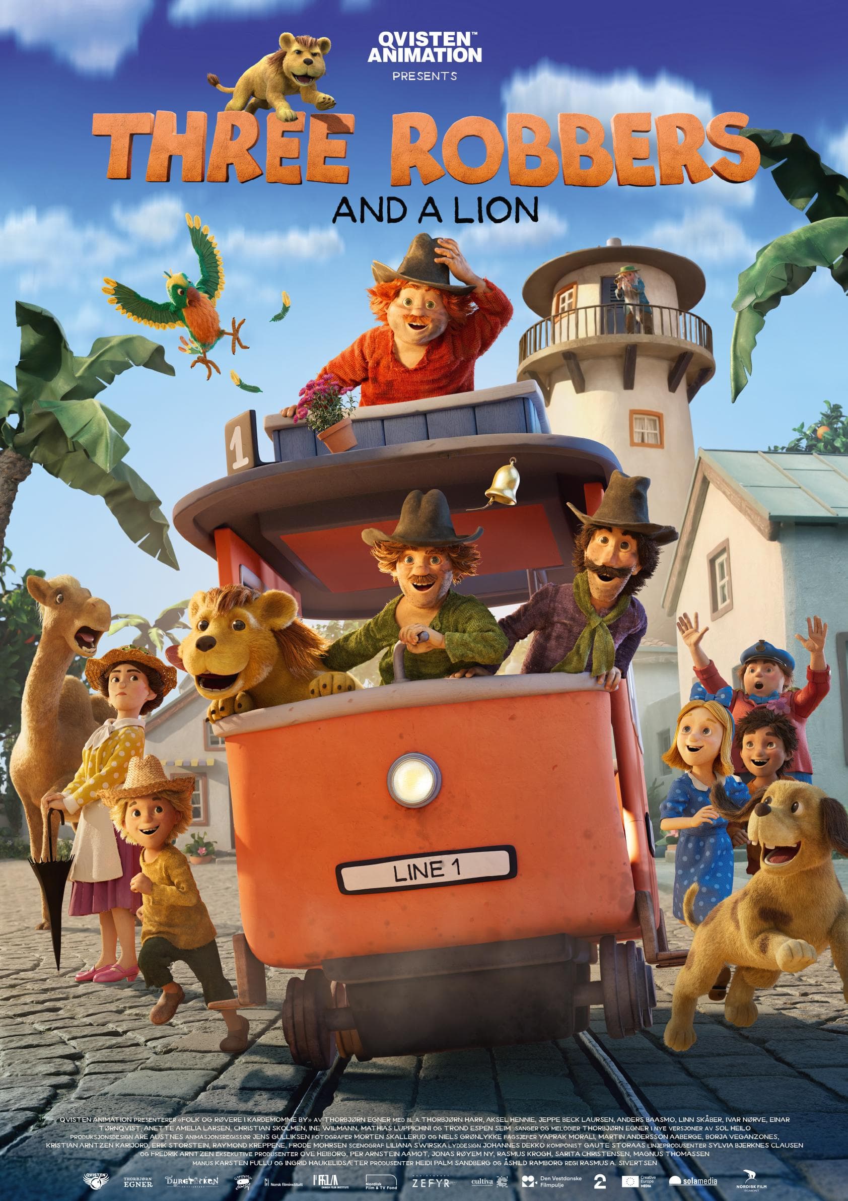 Three Robbers and a Lion