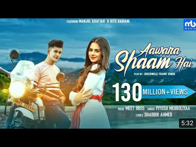 Aawara Shaam Hai | Meet Bros Ft. Piyush Mehroliyaa | Manjul, Rits Badiani, Shabbir | Hit Song